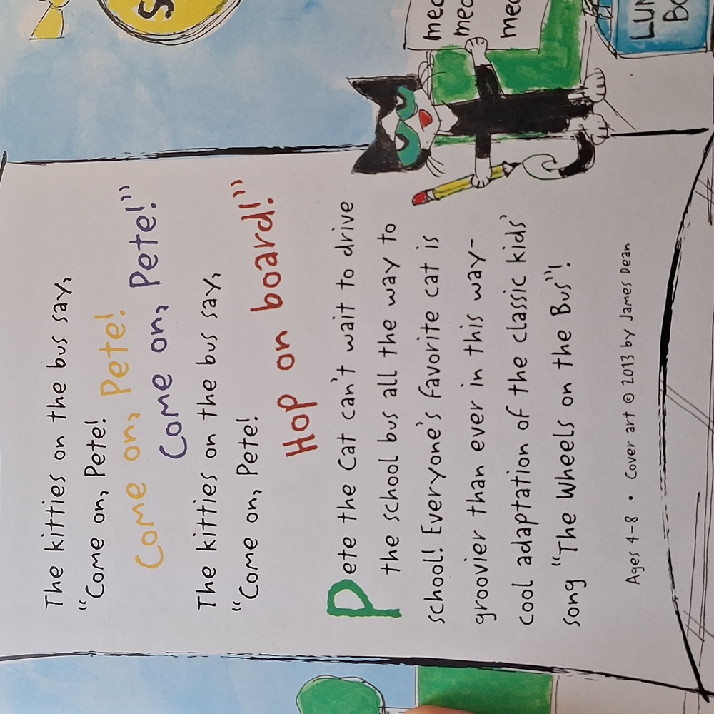 Pete the Cat The Wheels On The Bus Hardcover Book 2013 - Picture 2 of 5